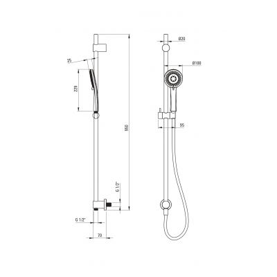 Deante Arnika zestaw wannowo-prysznicowy podtynkowy z deszczownicą czarny BXYWNQAM