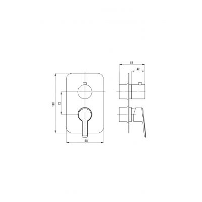 Deante Arnika zestaw wannowo-prysznicowy podtynkowy z deszczownicą czarny BXYWNQAM