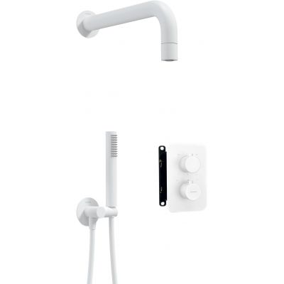 Deante Box zestaw prysznicowy podtynkowy termostatyczny z deszczownicą biały BXYZAEBT