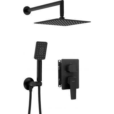 Deante Blur zestaw prysznicowy podtynkowy z deszczownicą czarny BXYZNQLM