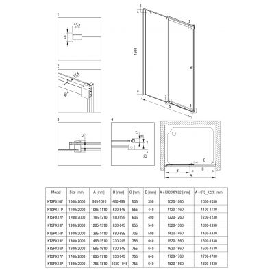 Deante Kerria Plus kabina prysznicowa 120x80 cm kwadratowa chrom połysk/szkło przezroczyste KKN0P12S08