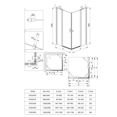 Deante Kerria Plus kabina prysznicowa 80x80 cm kwadratowa chrom połysk/szkło przezroczyste KKN0U08U08