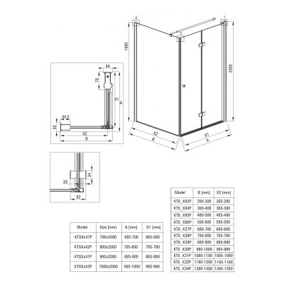 Deante Kerria Plus kabina prysznicowa 80x80 cm kwadratowa chrom połysk/szkło przezroczyste KKN0X08X08