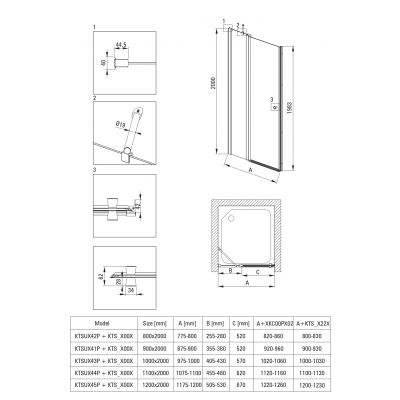 Deante Kerria Plus kabina prysznicowa 90x90 cm kwadratowa czarny mat/szkło przezroczyste KKNNU09S09