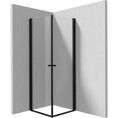 Deante Kerria Plus kabina prysznicowa 80x80 cm kwadratowa czarny mat/szkło przezroczyste KKNNW08W08