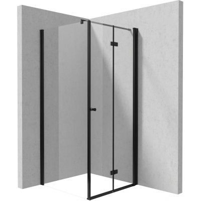 Deante Kerria Plus kabina prysznicowa 90x90 cm kwadratowa czarny mat/szkło przezroczyste KKNNX09S09