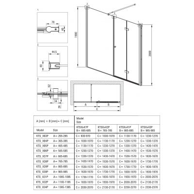 Deante Kerria Plus kabina prysznicowa 90x90 cm kwadratowa czarny mat/szkło przezroczyste KKNNX09S09