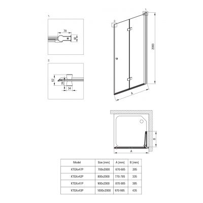 Deante Kerria Plus kabina prysznicowa 90x90 cm kwadratowa czarny mat/szkło przezroczyste KKNNX09S09