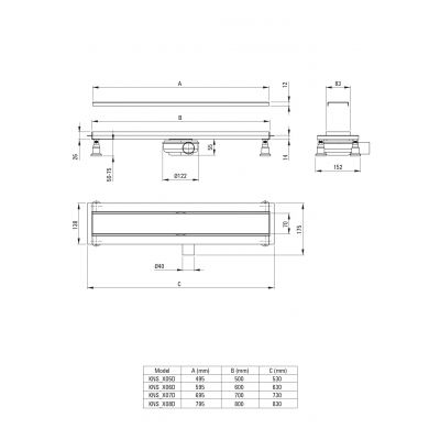 Deante Neo odpływ liniowy 70 cm chrom KNS_007D