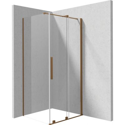 Deante Prizma kabina prysznicowa 100x90 cm prostokątna brąz szczotkowany/szkło przezroczyste KPNCP10S09