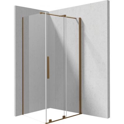 Deante Prizma kabina prysznicowa 140x70 cm prostokątna brąz szczotkowany/szkło przezroczyste KPNCP14S07