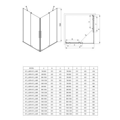 Deante Prizma kabina prysznicowa 100x80 cm prostokątna titanium/szkło przezroczyste KPNDP10S08