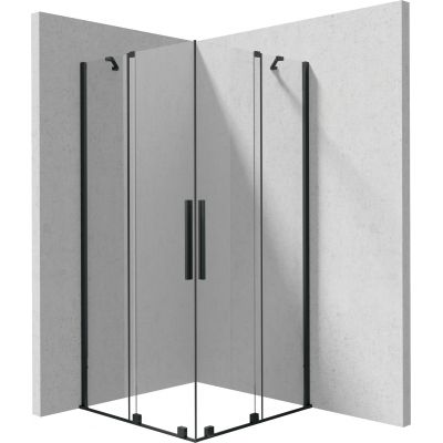 Deante Prizma kabina prysznicowa 100x100 cm kwadratowa czarny mat/szkło przezroczyste KPNNP10P10