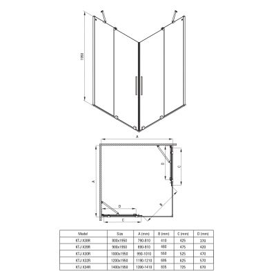 Deante Kerria Plus kabina prysznicowa 90x90 cm kwadratowa złoty szczotkowany/szkło przezroczyste KPNRP09P09