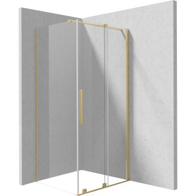 Deante Prizma kabina prysznicowa 100x80 cm prostokątna złoty szczotkowany/szkło przezroczyste KPNRP10S08