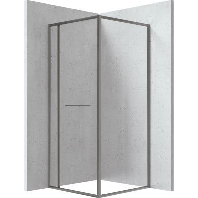 Deante Blur kabina prysznicowa 80x80 cm kwadratowa titanium/szkło przezroczyste KQB_D088P