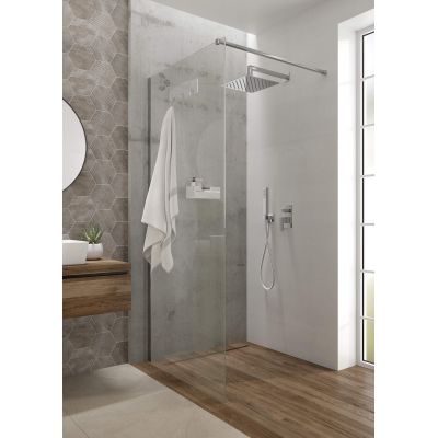 Deante Mokko Walk-In ścianka prysznicowa 90 cm wolnostojąca chrom/szkło przezroczyste KQM039P
