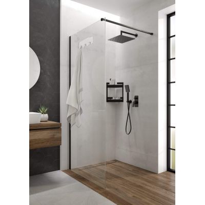 Deante Mokko Walk-In Nero ścianka prysznicowa 90 cm czarny mat/szkło przezroczyste KQMN39P