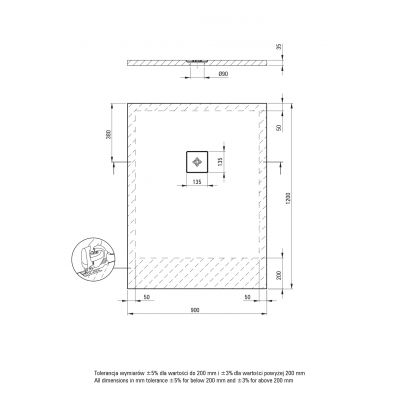 Deante Silia brodzik prostokątny z maskownicą 120x90 cm biały KSKA00912B