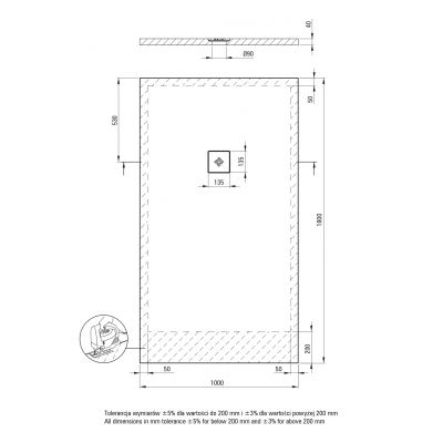 Deante Silia brodzik prostokątny 180x100 cm biały KSKA01018B