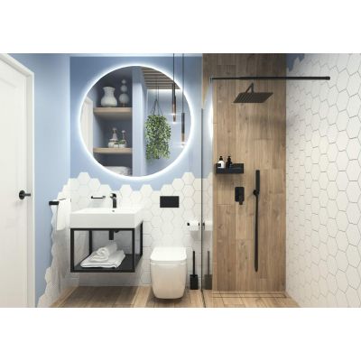 Deante Abelia Walk-In ścianka prysznicowa 100 cm wolnostojąca czarny/szkło przezroczyste KTAN30P