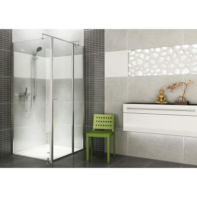 Deante Cubic kabina prysznicowa 90x90 cm kwadratowa chrom/szkło przezroczyste KTI043P