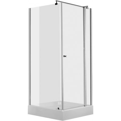 Deante Cubic kabina prysznicowa 80 cm kwadratowa chrom/szkło przezroczyste KTI044P