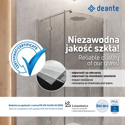 Deante Prizma ścianka prysznicowa walk-in 90 cm chrom połysk/szkło przezroczyste KTJ_039P
