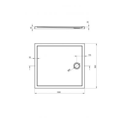 Deante Prizma brodzik prostokątny 100x90 cm biały KTJ_085B