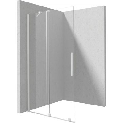 Deante Prizma ścianka prysznicowa walk-in 90 cm biały mat/szkło przezroczyste KTJ_A39R