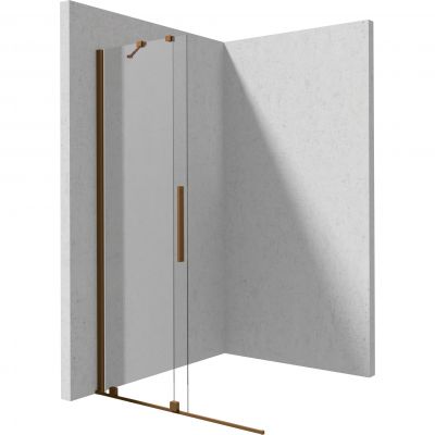 Deante Prizma ścianka prysznicowa 100 cm brąz szczotkowany/szkło przezroczyste KTJ_C30R