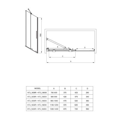 Deante Prizma ścianka prysznicowa walk-in 140 cm brąz szczotkowany/szkło przezroczyste KTJ_C34R