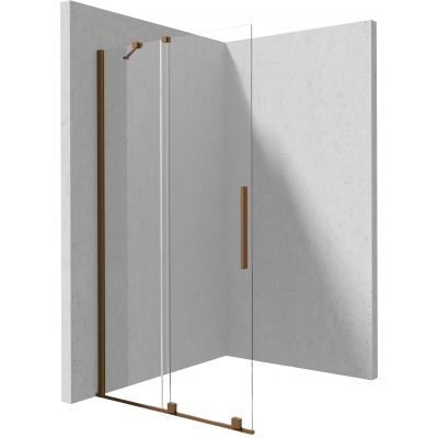 Deante Prizma ścianka prysznicowa walk-in 140 cm brąz szczotkowany/szkło przezroczyste KTJ_C34R