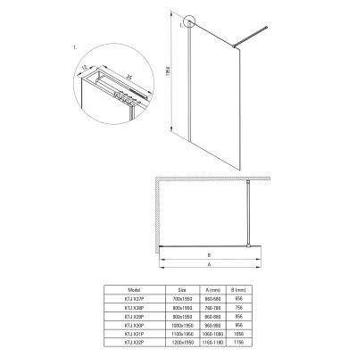 Deante Prizma ścianka prysznicowa walk-in 70 cm brąz szczotkowany/szkło przezroczyste KTJ_C37P