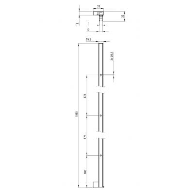 Deante Prizma profil łączący stal szczotkowana KTJ_F00X