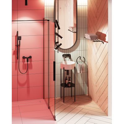 Deante Prizma ścianka prysznicowa 120 cm walk-in czarny mat/szkło przezroczyste KTJN32R