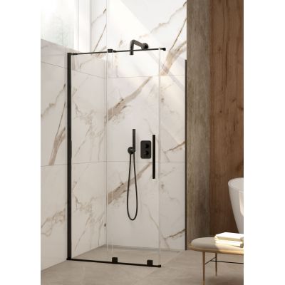 Deante Prizma ścianka prysznicowa walk-in 80 cm czarny mat/szkło przezroczyste KTJ_N38P