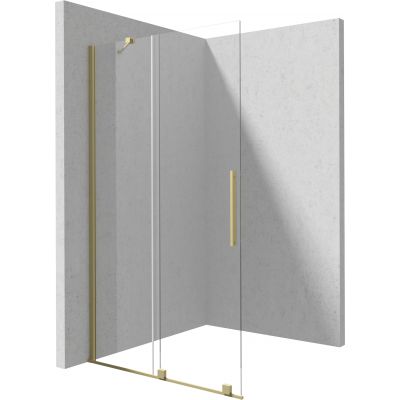 Deante Prizma ścianka prysznicowa walk-in 100 cm złoty szczotkowany/szkło przezroczyste KTJ_R30R