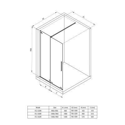 Deante Prizma ścianka prysznicowa walk-in 90 cm złoty szczotkowany/szkło przezroczyste KTJ_R39R