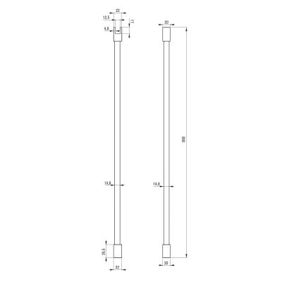 Deante Prizma wspornik sufitowy 80 cm KTJ_R80S