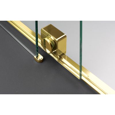 Deante Prizma ścianka prysznicowa walk-in 140 cm złoty połysk/szkło przezroczyste KTJ_Z34R