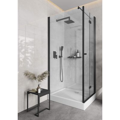 Zestaw Deante Kerria Plus Walk-In ścianki prysznicowe 100 cm i 80 cm wolnostojące czarny/szkło przezroczyste (KTSN30P, KTSN38P)