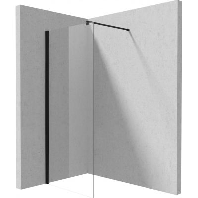 Deante Kerria Plus Nero Walk-In ścianka prysznicowa 80 cm wolnostojąca czarny mat/szkło przezroczyste KTSN38P