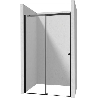 Deante Kerria Plus drzwi prysznicowe 100 cm wnękowe czarny mat/szkło przezroczyste KTSPN10P