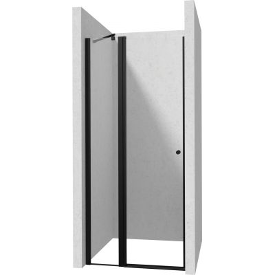 Deante Kerria Plus drzwi prysznicowe 90 cm wnękowe czarny mat/szkło przezroczyste KTSUN41P