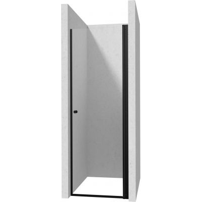Deante Kerria Plus drzwi prysznicowe 80 cm wnękowe czarny mat/szkło przezroczyste KTSWN42P
