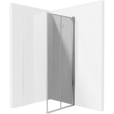 Zestaw Deante Kerria Plus kabina prysznicowa 90 cm kwadratowa chrom/szkło przezroczyste (KTSX041P, KTS039P)