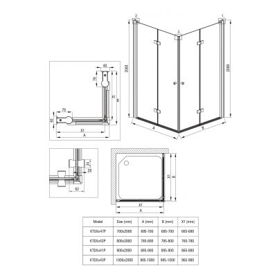 Deante Kerria Plus drzwi prysznicowe 80 cm składane chrom połysk/szkło przezroczyste KTSX042P