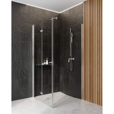 Zestaw Deante Kerria Plus drzwi prysznicowe 100 cm z profilem wnękowym chrom/szkło przezroczyste (KTSX043P, KTS000X)