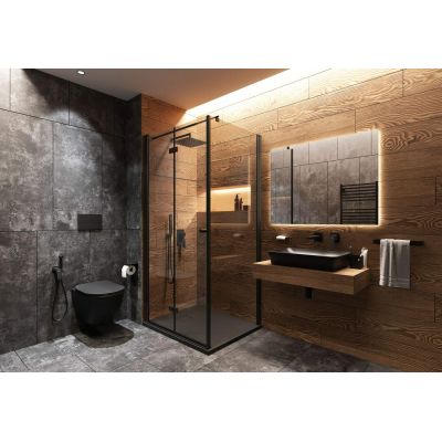 Deante Kerria Plus Nero drzwi prysznicowe 90 cm czarny/szkło przezroczyste KTSXN41P